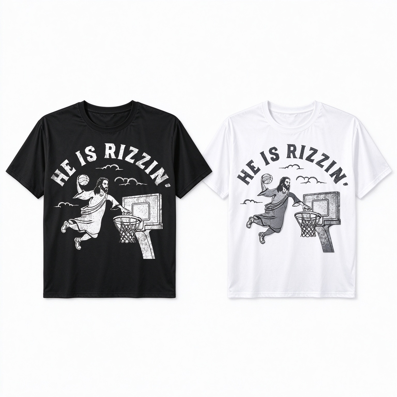 He Is Rizzin\' Jesus Basketball T-Shirt SIZE S-5XL