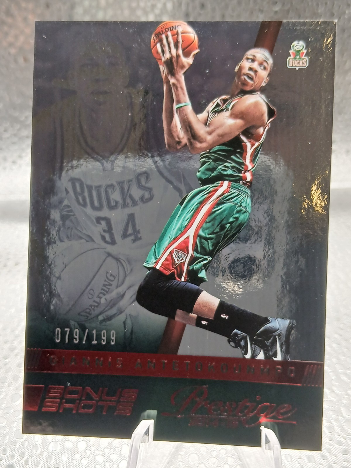 2014-15 Panini Prestige - Giannis Antetokounmpo #80 Bonus Shots Red /199 2014-15 Panini Prestige - Giannis Antetokounmpo #80 Bonus Shots Red /199