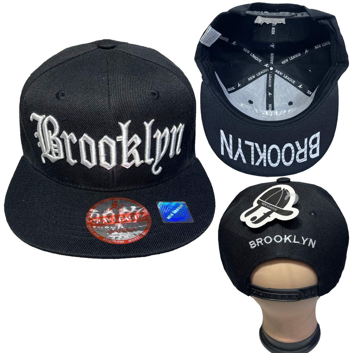 BROOKLYN New York 3D Embroidered Snapback Adjustable Baseball Cap Hats LOT 1-12 BROOKLYN New York 3D Embroidered Snapback Adjustable Baseball Cap Hats LOT 1-12