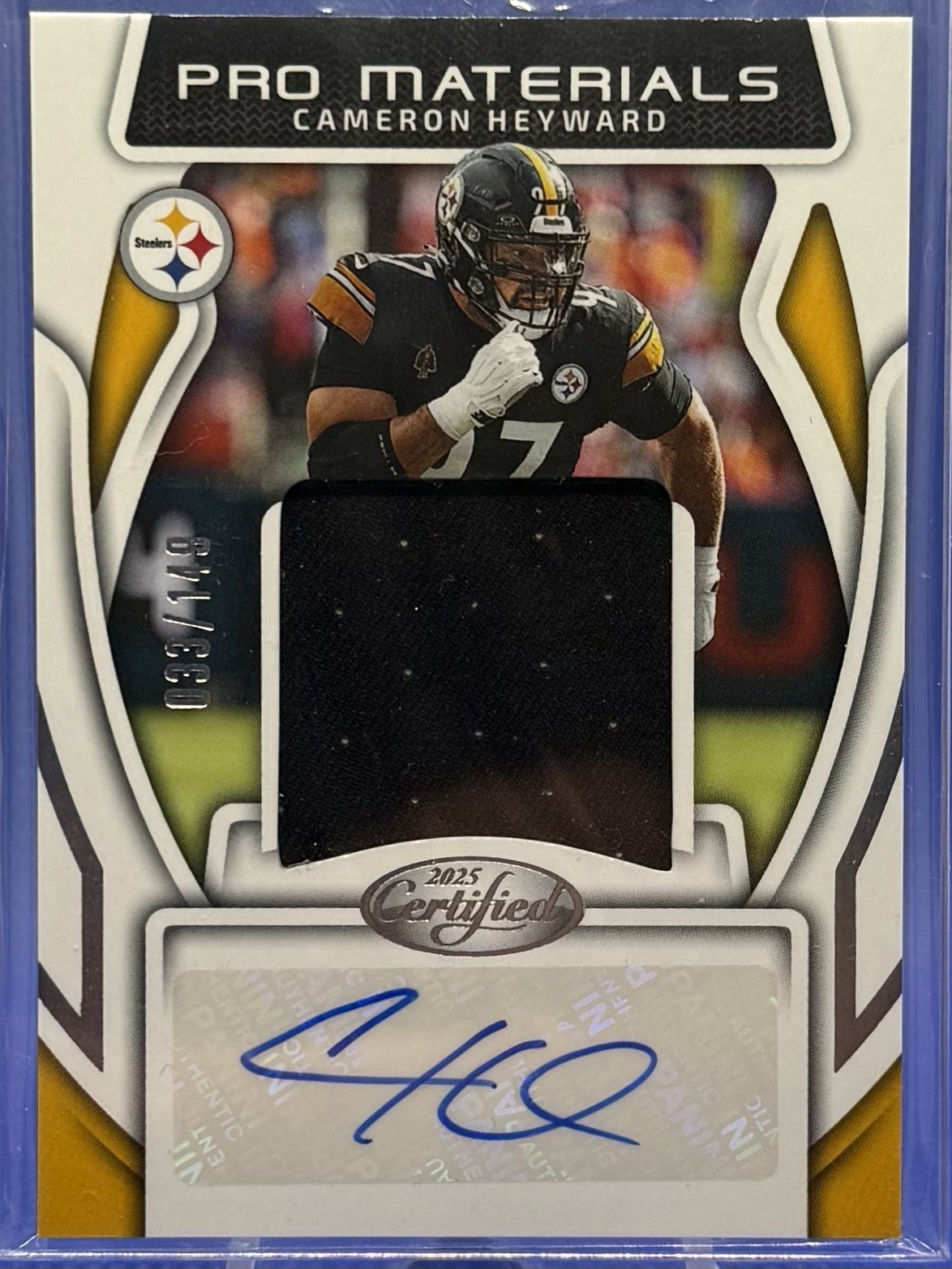 2025 Panini Certified Cameron Heyward Pro Materials Auto /149 #PMS-CHD Steelers