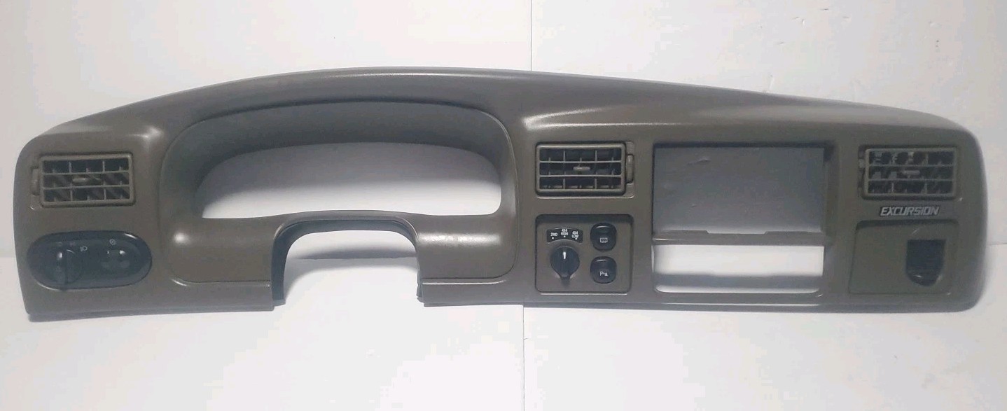1999-2005 FORD EXCURSION DASH INSTRUMENT CLUSTER RADIO BEZEL TRIM VENT OEM BROWN
