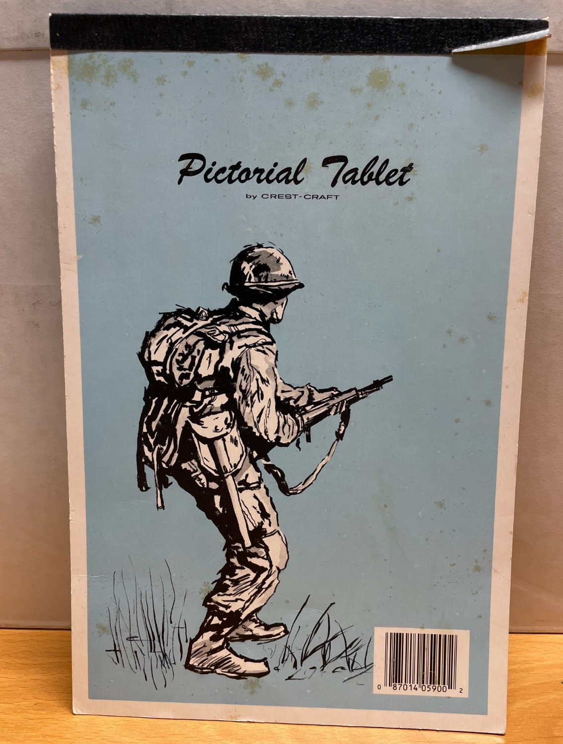 Vintage Pictorial Writing Tablet Notebook Army Combat Note Pad