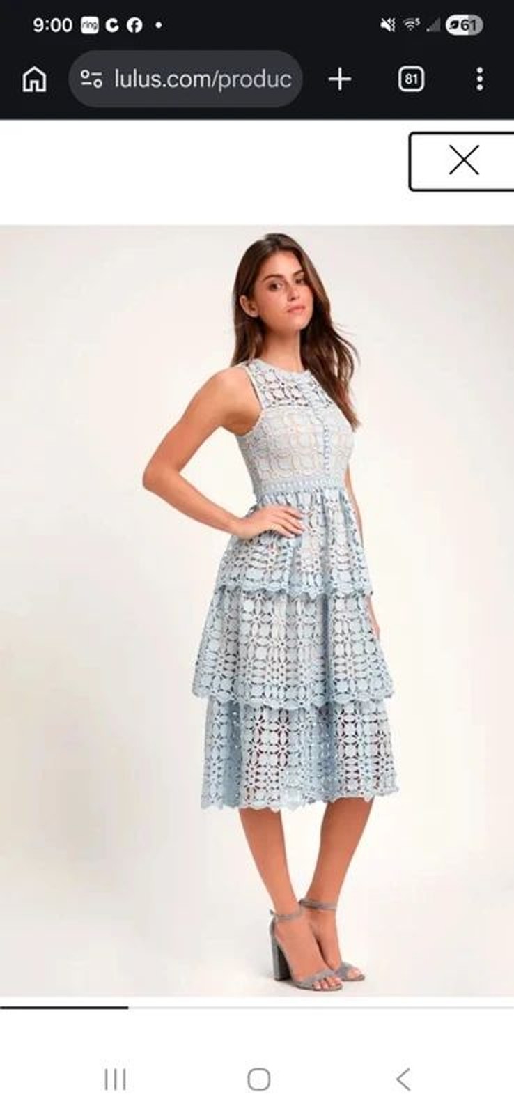 NWT Lulu\'s Larissa sleeveless midi lace light blue dress NWT Lulu\'s Larissa sleeveless midi lace light blue dress