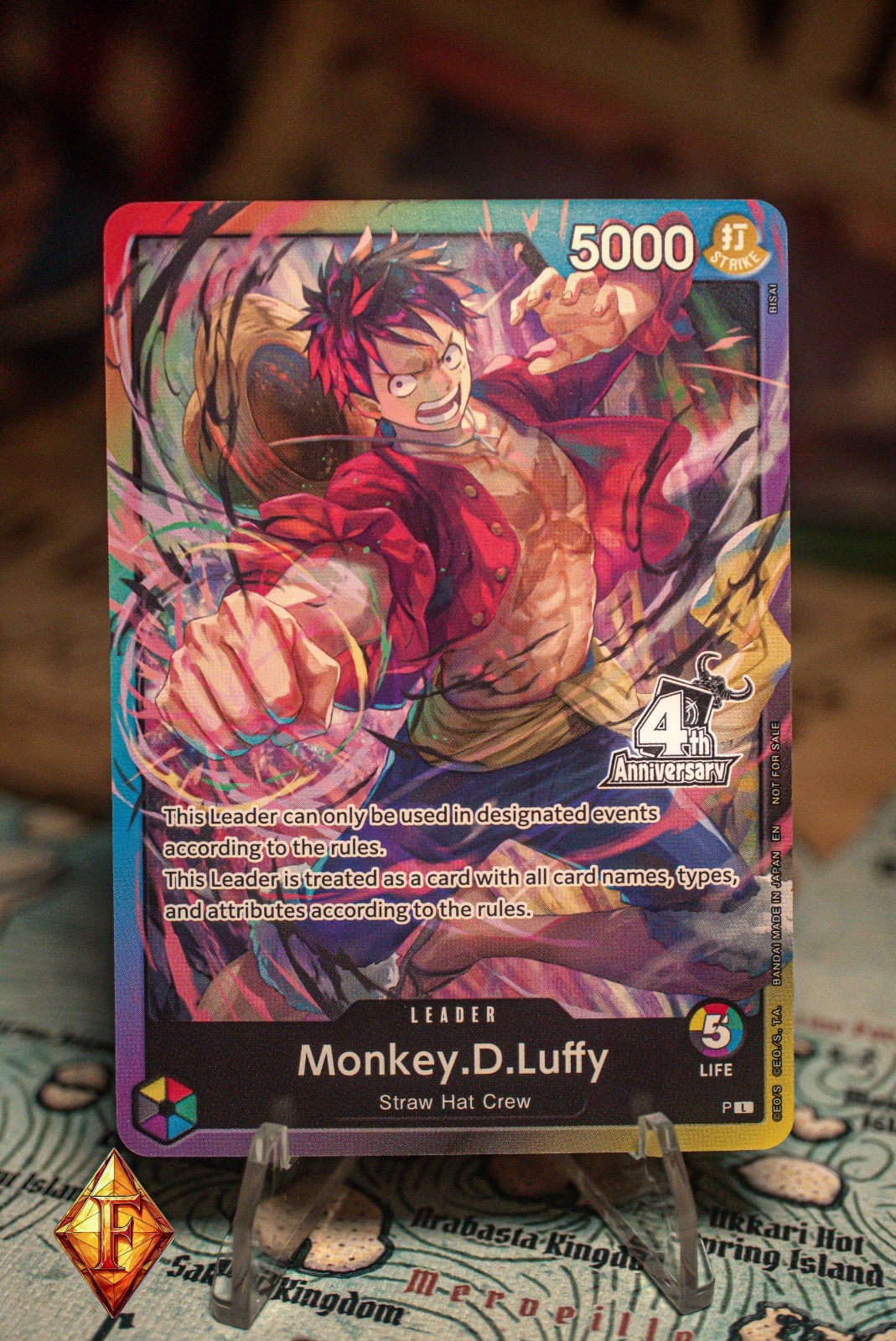 ONE PIECE TCG MONKEY D. LUFFY LEADER 4TH ANNIVERSARY PROMO ALT ART ST01-012 NM ONE PIECE TCG MONKEY D. LUFFY LEADER 4TH ANNIVERSARY PROMO ALT ART ST01-012 NM
