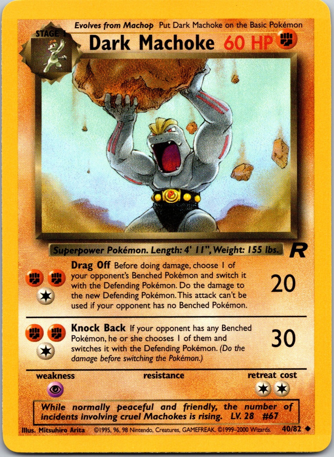 Pokémon TCG Dark Machoke 40/82 Pokémon TCG Dark Machoke 40/82