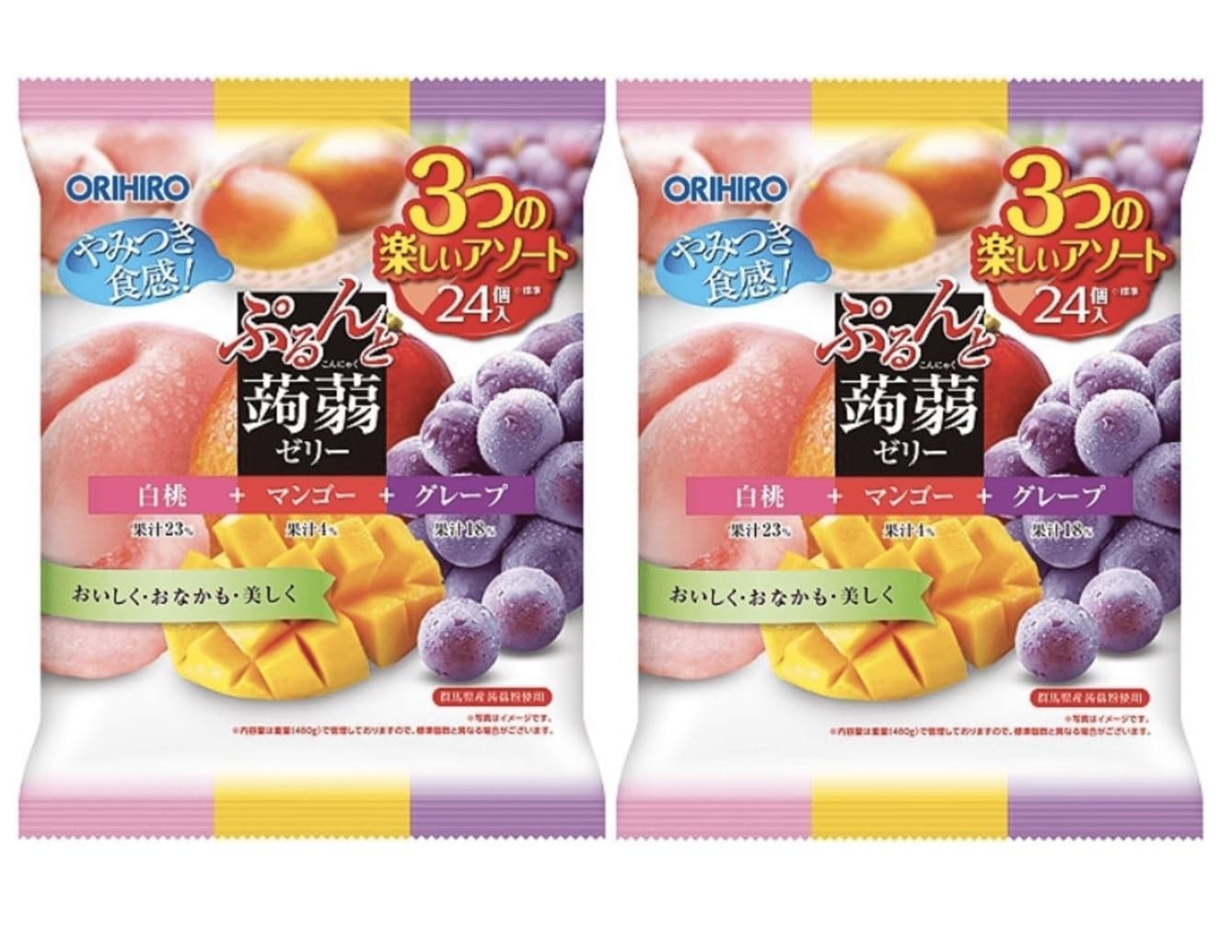 Japanese Jelly Assortment, (White Peach, Mango,Grape) 24 piece X 2 Packs Japanese Jelly Assortment, (White Peach, Mango,Grape) 24 piece X 2 Packs