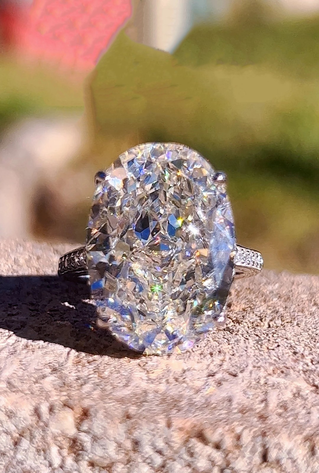 HUGE 42.00 Ct Certified White Treated Diamond Solitaire Ring In 925 Silver