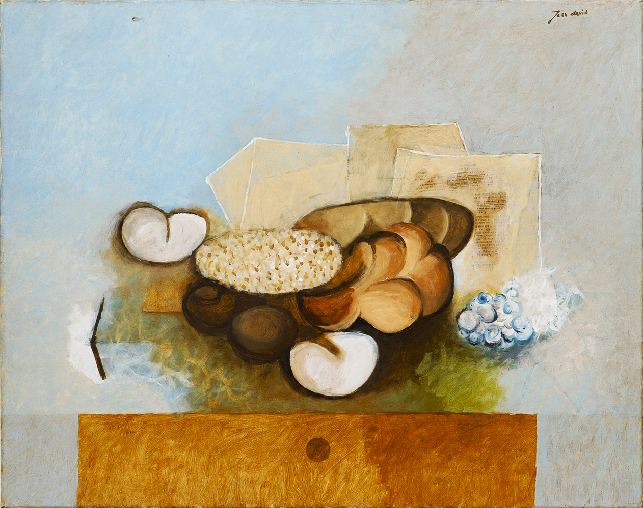 Jean David Original Oil Painting Still Life Israeli Modernist Signed Large 36\