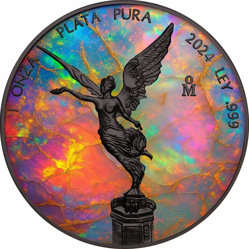 2024 Mexico Libertad Metal Galaxy Opal Edition 1 oz .999 Silver Coin Box/COA
