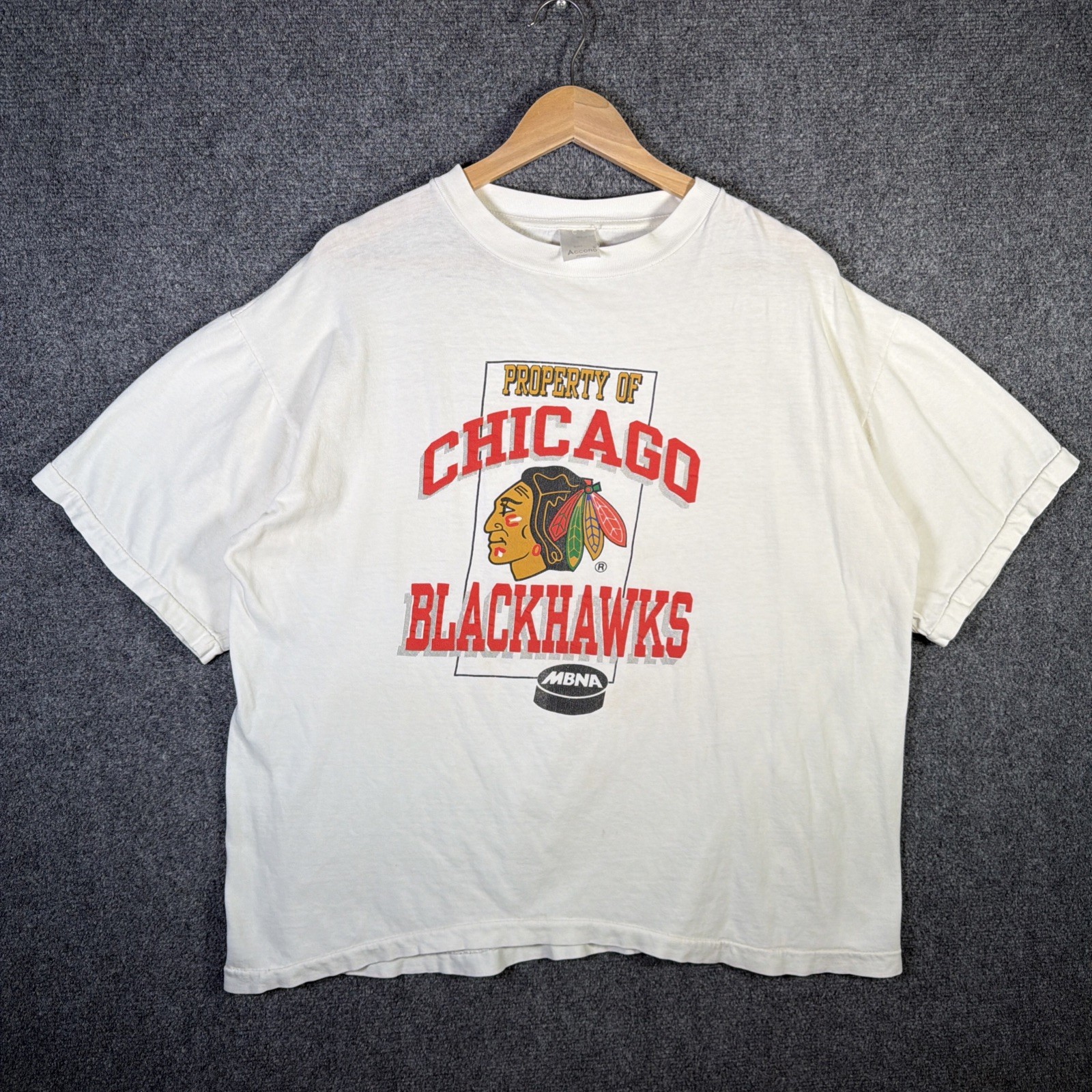 Vintage Chicago Blackhawks Shirt Mens Large White 90s USA Hockey MBNA Sports NHL Vintage Chicago Blackhawks Shirt Mens Large White 90s USA Hockey MBNA Sports NHL