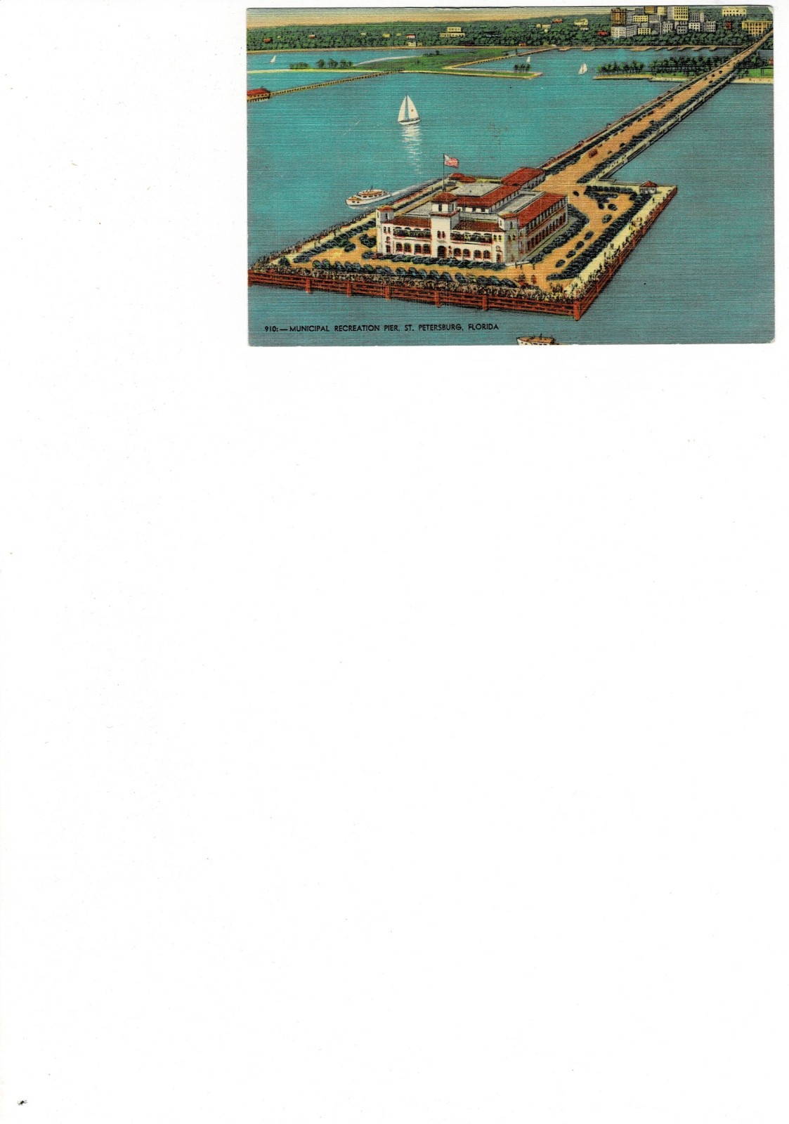 Vintage Postcard-Municipal Recreation Pier -St. Petersburg,FL-Unposted Vintage Postcard-Municipal Recreation Pier -St. Petersburg,FL-Unposted