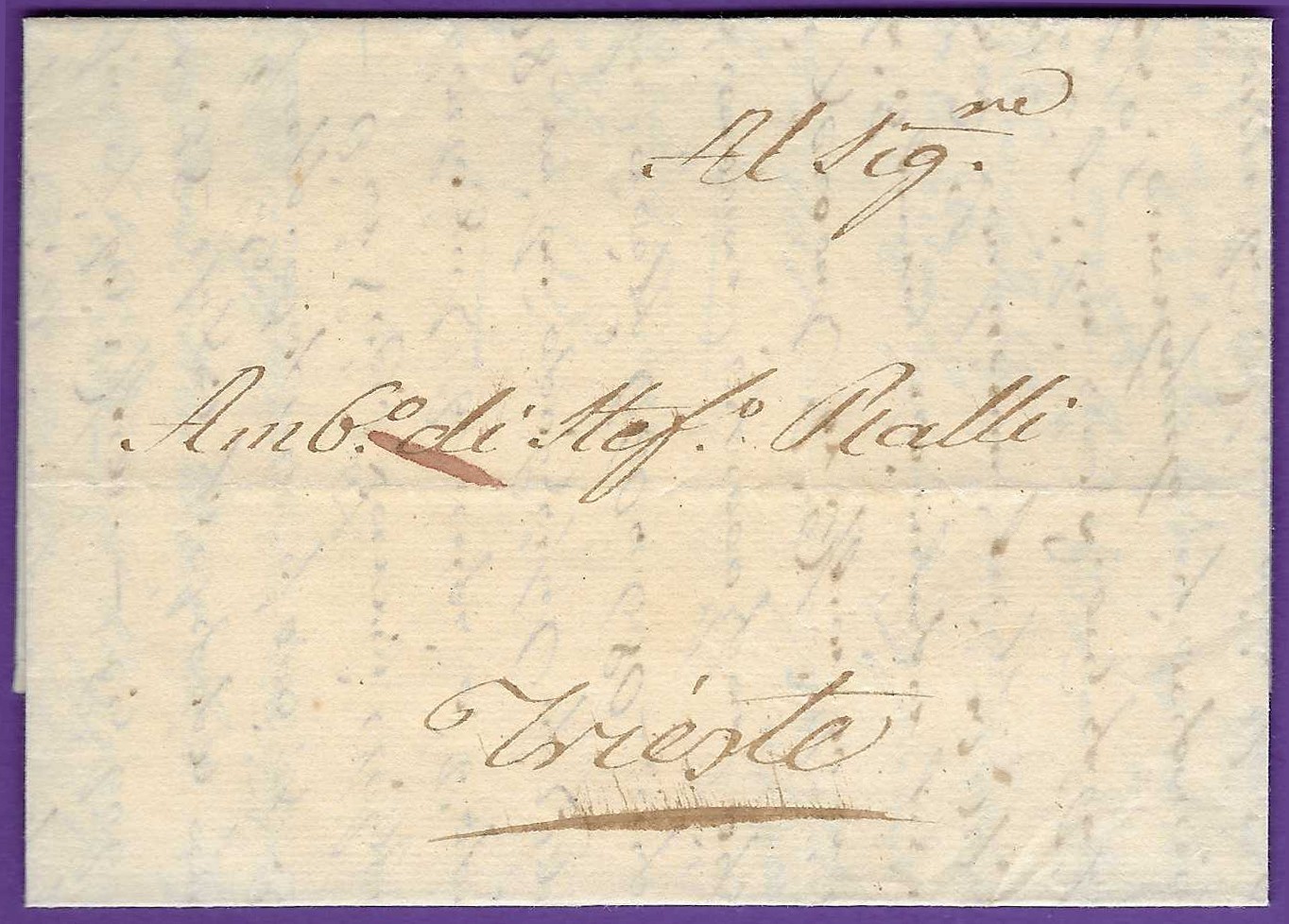 1836 FLS, SMYRNA GREECE -TRIESTE CHOLERA/DISINFECTED, Letter, SIGILLUM SANITATIS