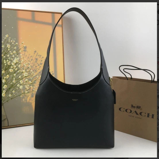 COACH CU068 Brooklyn Shoulder Bag 28 Natural Grain Leather Black Outlet NEW COACH CU068 Brooklyn Shoulder Bag 28 Natural Grain Leather Black Outlet NEW
