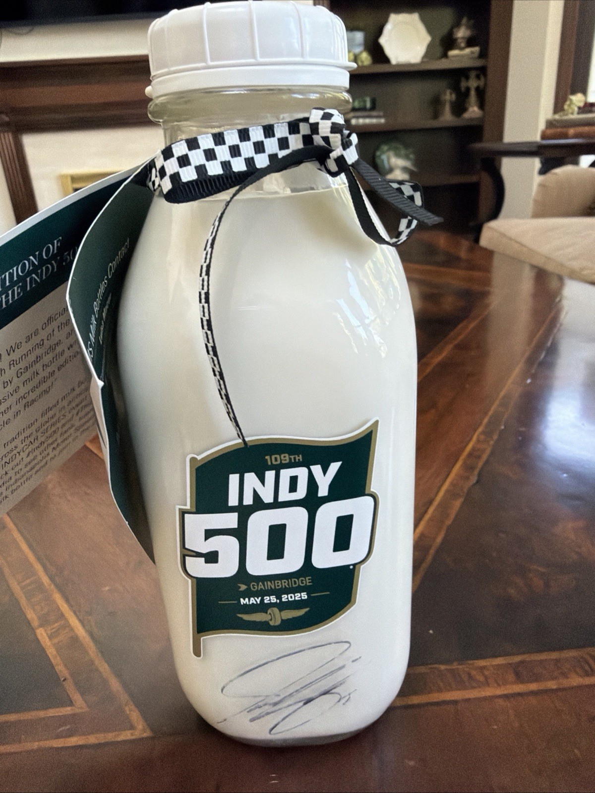 Signed - 2025 Indianapolis 500 Josef Newgarden  Replica Milk Bottle
