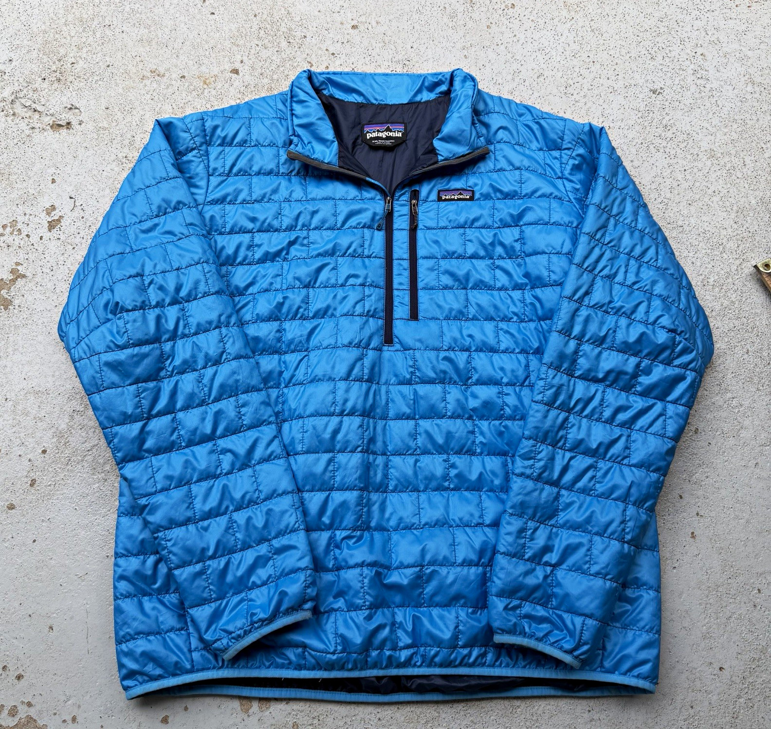 Patagonia Men’s XXLarge Nano Puff Pullover Jacket Aqua Blue Quilted 1/2 Zip puff Patagonia Men’s XXLarge Nano Puff Pullover Jacket Aqua Blue Quilted 1/2 Zip puff