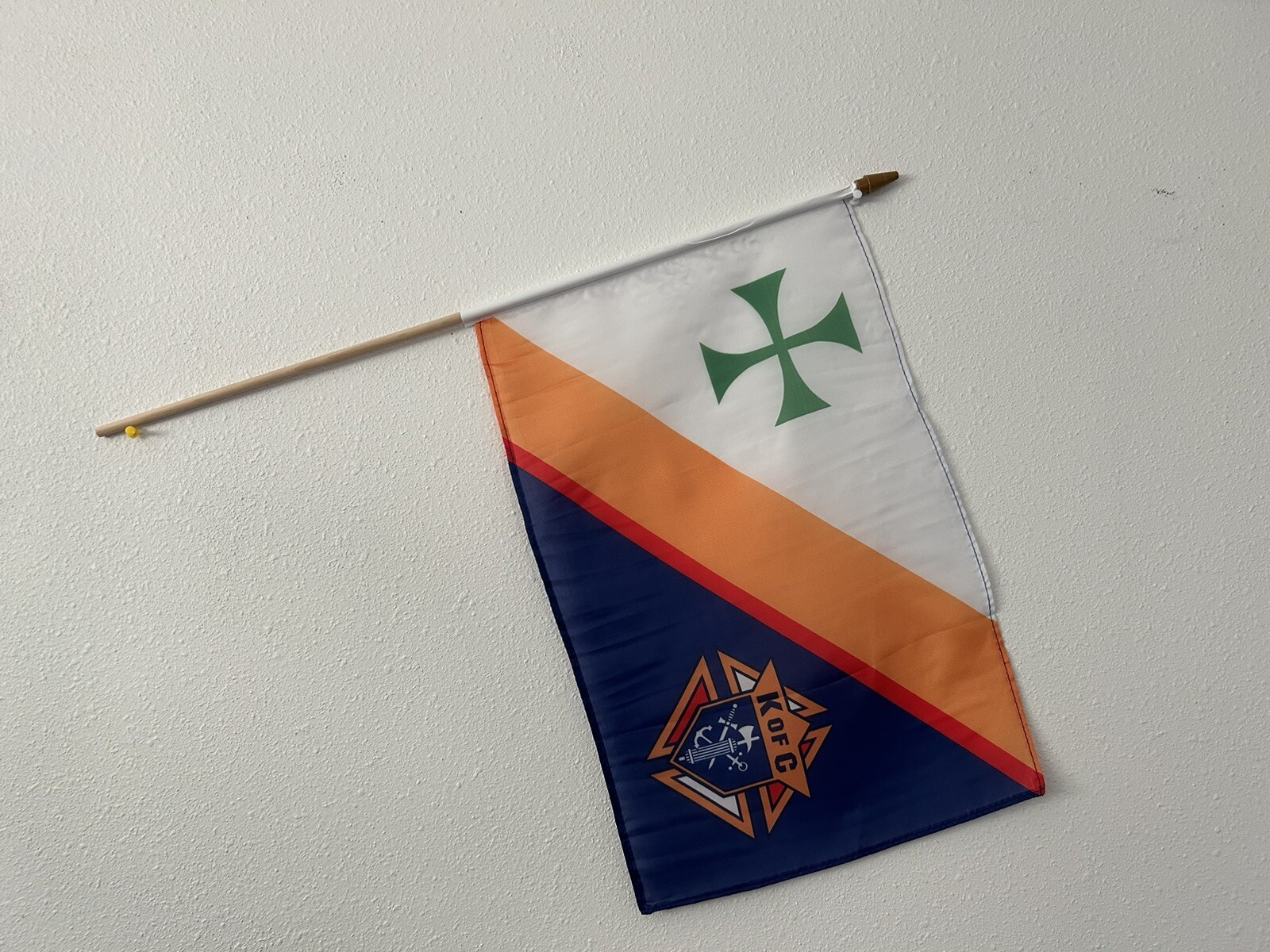 12x18 Inches Knights of Columbus Stick Flag wood Staff-