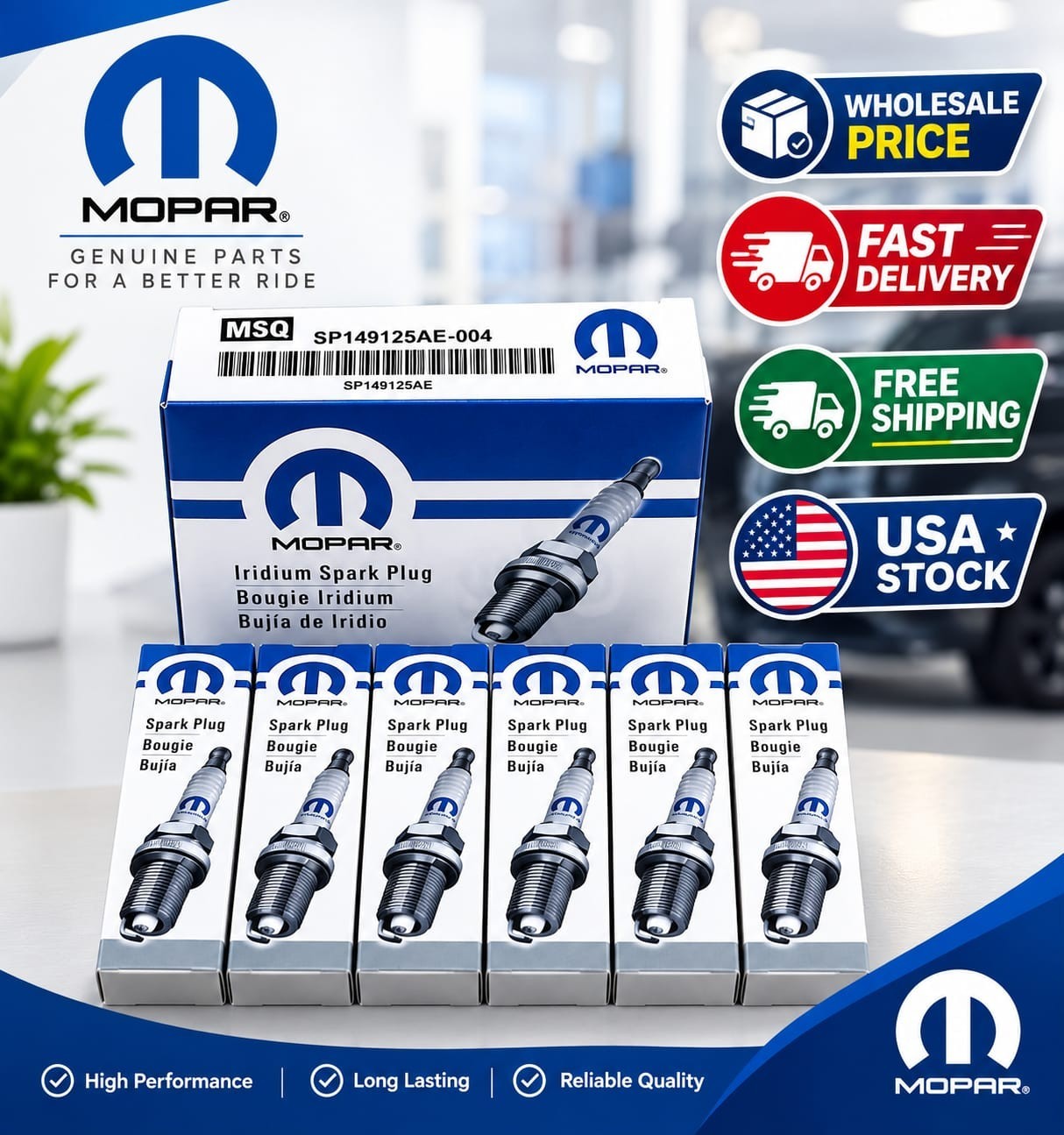 Set of 6 New Iridium Spark Plugs OEM SP149125AE for 2011-2021 Chrysler Jeep 3.6L Set of 6 New Iridium Spark Plugs OEM SP149125AE for 2011-2021 Chrysler Jeep 3.6L