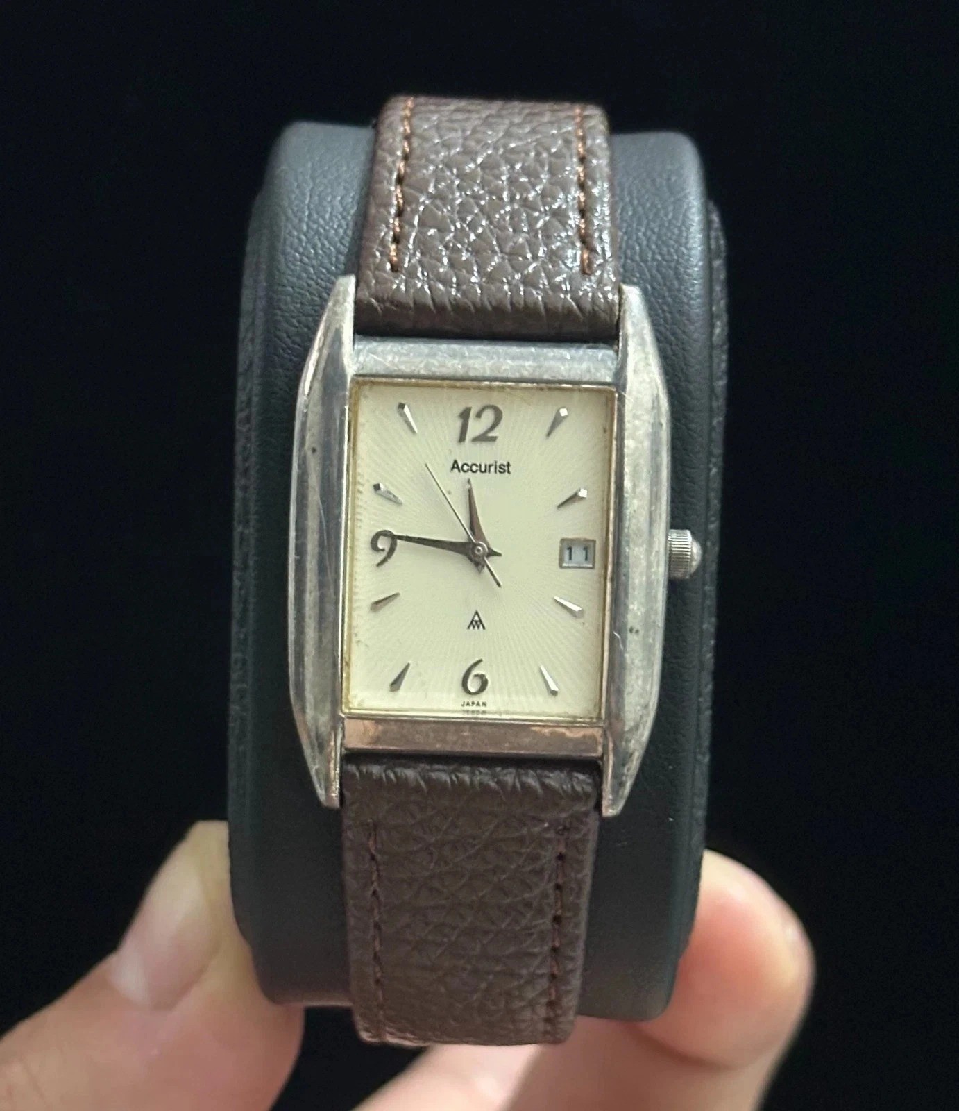 Accurist Vintage Sterling Silver 925 MS901 241. AWL Rare Date Just Mens Watch