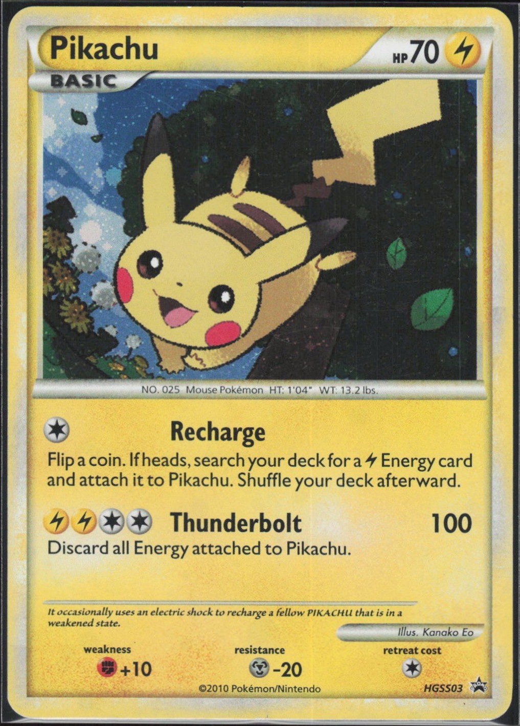 Pikachu HGSS03 Holo Pokemon TCG HGSS Black Star Promos DMG Pikachu HGSS03 Holo Pokemon TCG HGSS Black Star Promos DMG