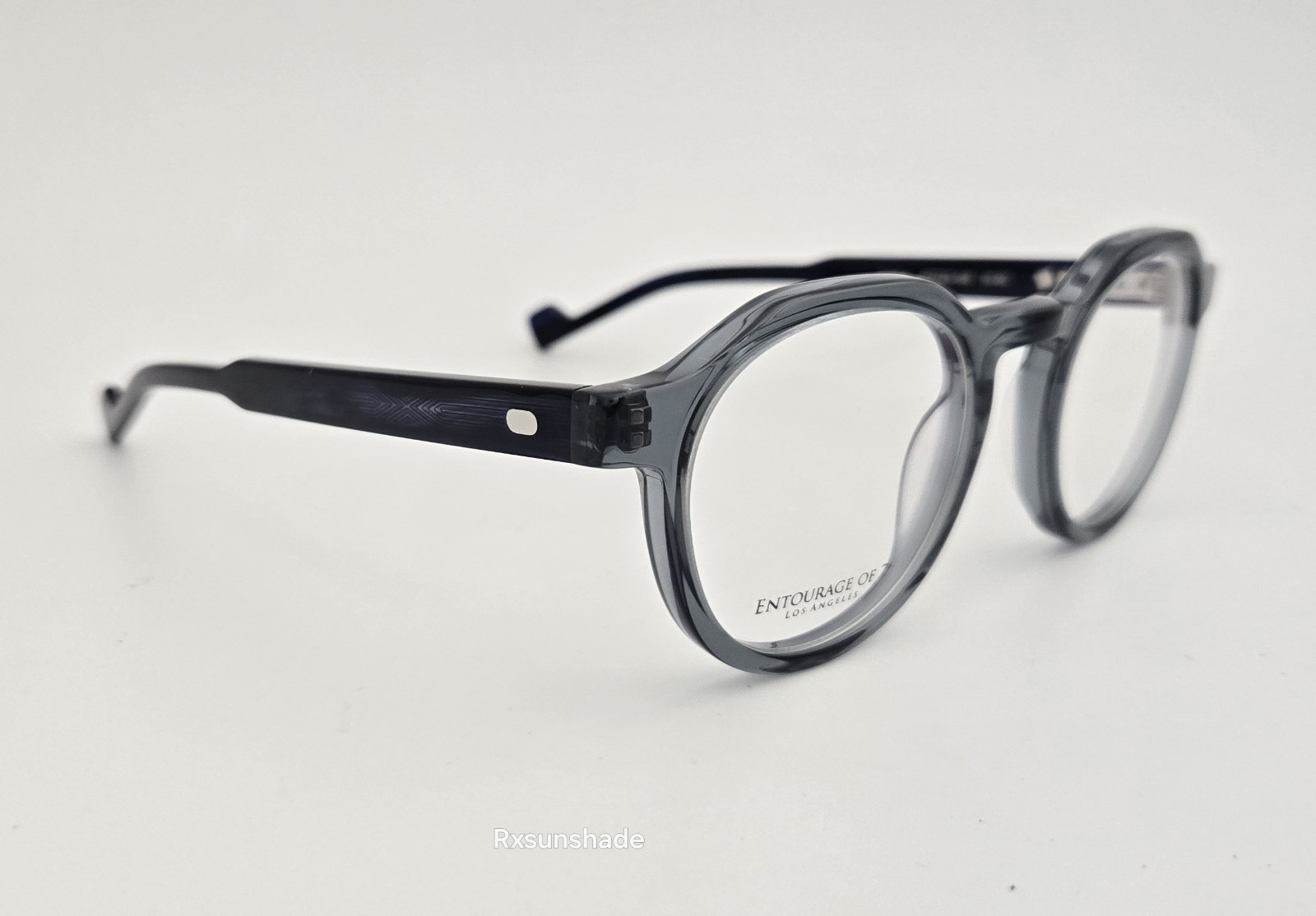 Entourage of 7 Eyeglasses NEW Hadley Color 10-55 Blue Grey Size 47 Round Men\'s Entourage of 7 Eyeglasses NEW Hadley Color 10-55 Blue Grey Size 47 Round Men\'s