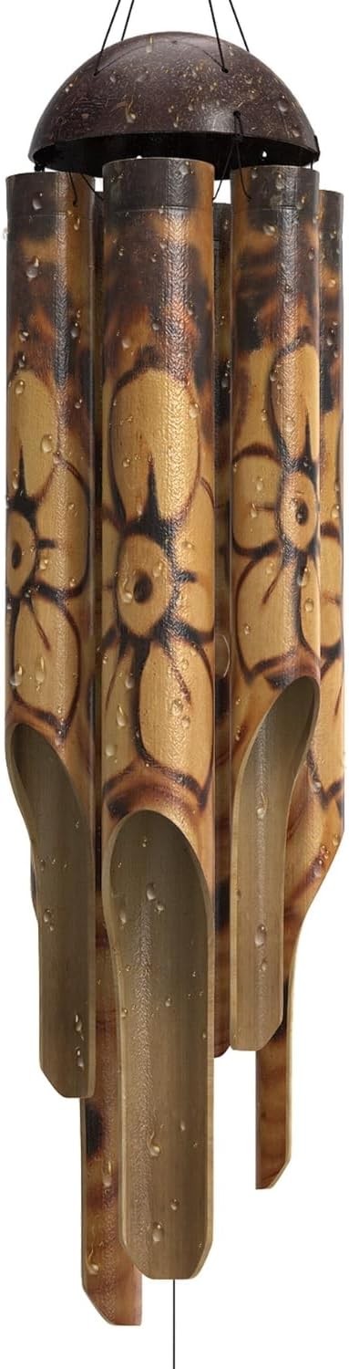 Rustic Bamboo Wind Chime - Outdoor Wooden Wind Chime, Large Rustic Bamboo Wind Chime - Outdoor Wooden Wind Chime, Large