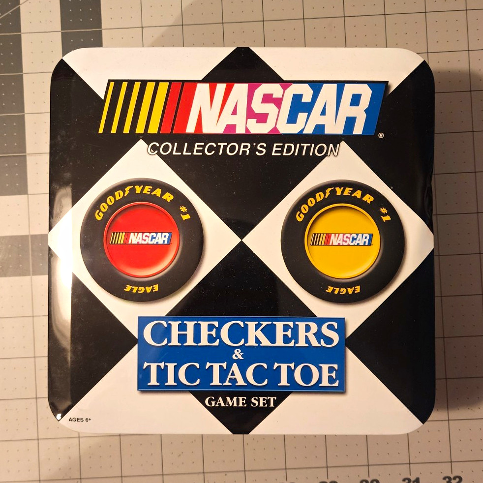 USAopoly NASCAR Collector\'s Edition Checkers & Tic Tac Toe Tin, Double-Sided USAopoly NASCAR Collector\'s Edition Checkers & Tic Tac Toe Tin, Double-Sided