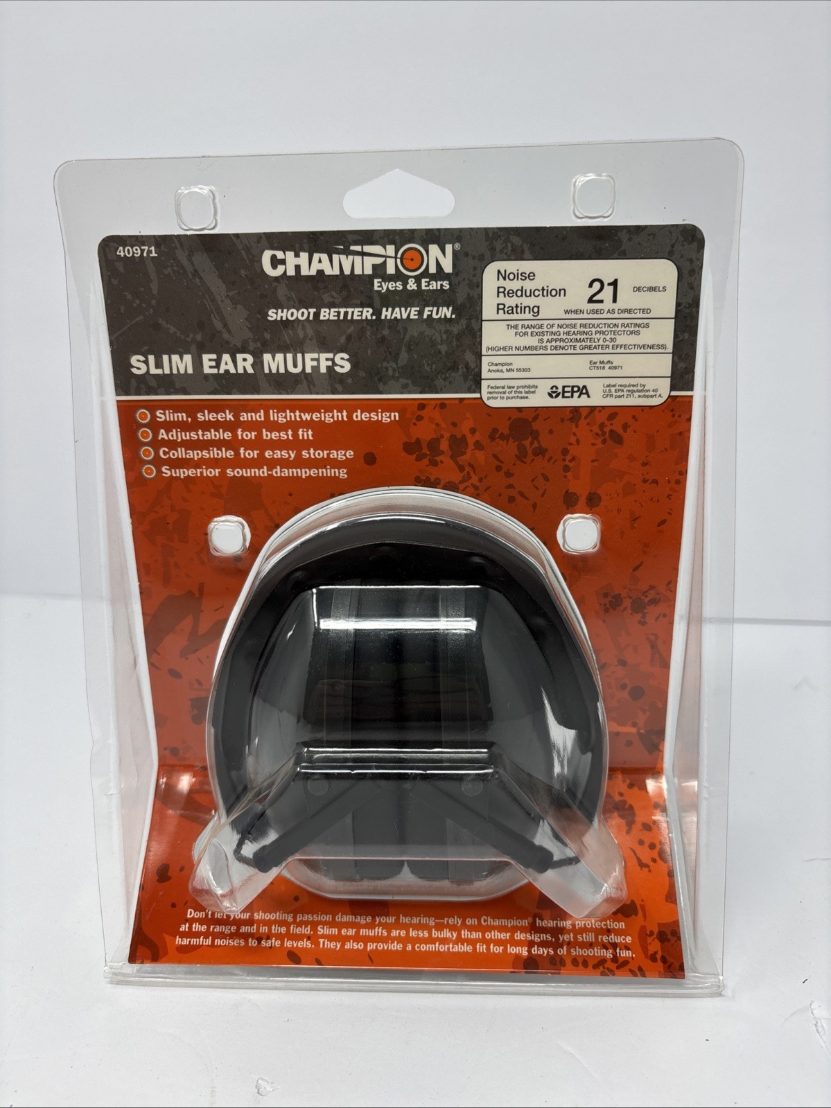 Champion Traps & Targets Slim Earmuffs Champion Traps & Targets Slim Earmuffs