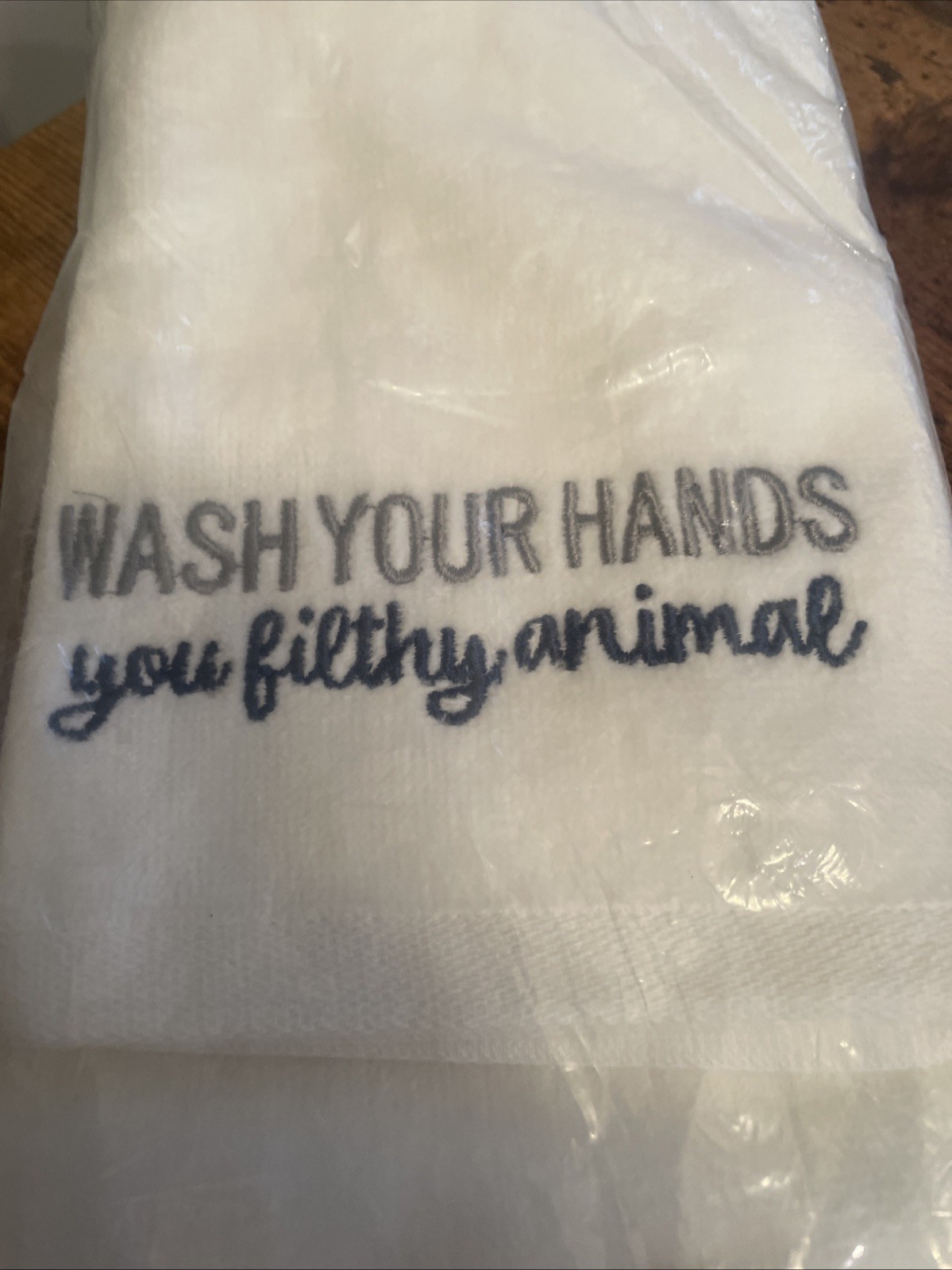 SKL Home White Hand Towels Set Of 2 Wash Your Hands You Filthy Animal 16 X 25 SKL Home White Hand Towels Set Of 2 Wash Your Hands You Filthy Animal 16 X 25