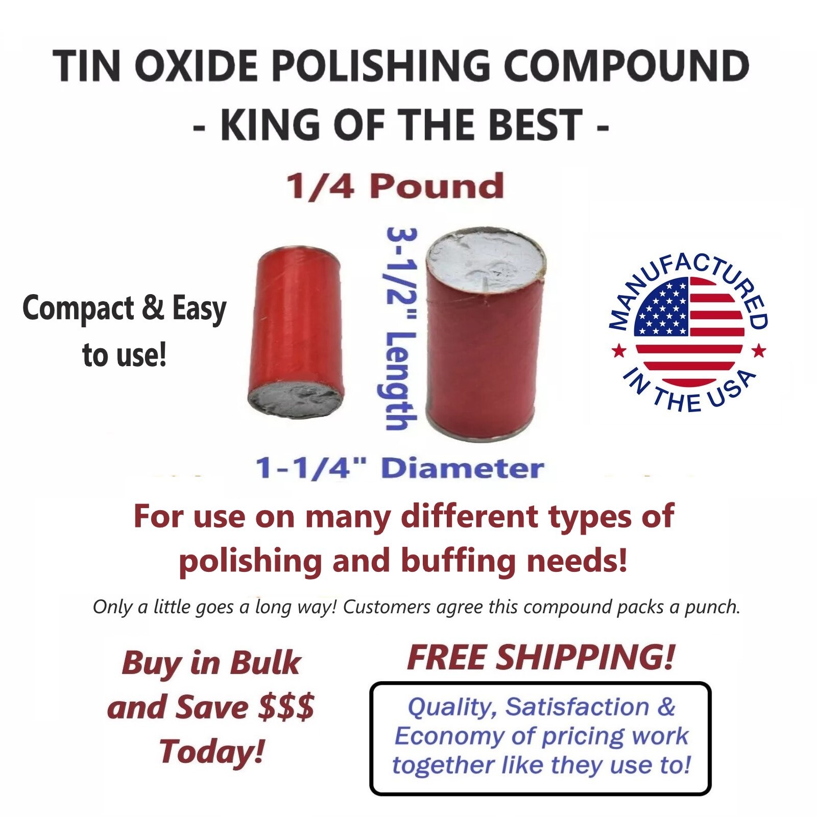 Tin Oxide 1/4 Lb. Polishing Compound for Metal Jewelry Buffing Industrial & More