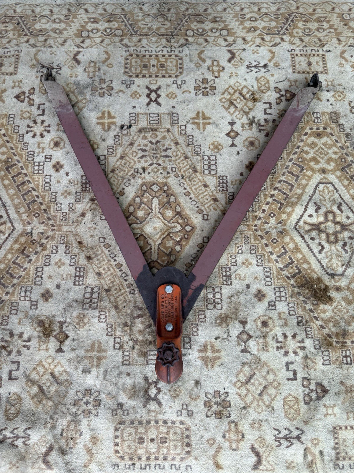 Vintage ACME No. 226 Bumper Tow Bar Heavy Duty Malleable Iron 1-7/8 Ball Hitch