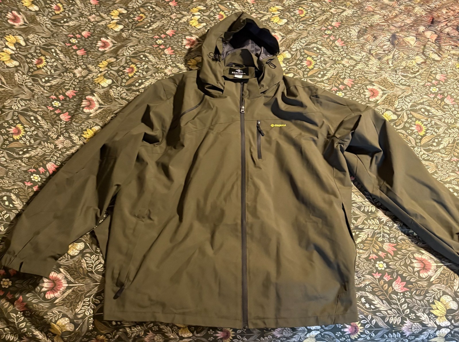 KUGNALA Men’s Waterproof Rain Jacket Hooded Windbreaker Olive Green Size 4XL (XX