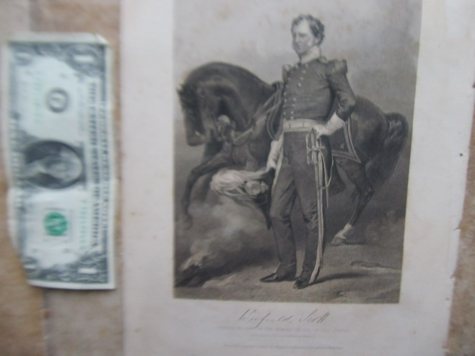 EARLY 1858 Antique Print Engraving, 