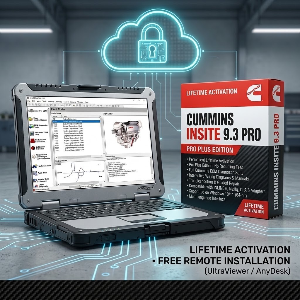 for CUMMINS Inline/Nexiq Link INSITE 9.3 PRO Diagnostic Tool Setup & Support