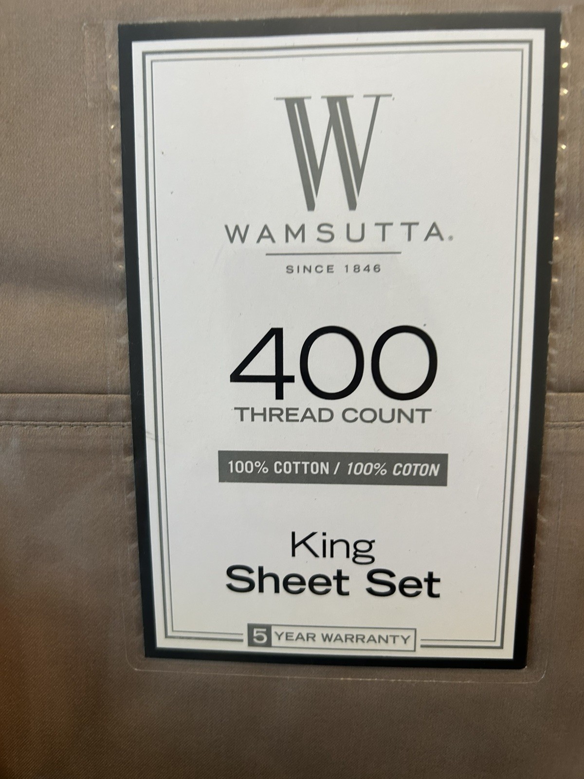 Wamsutta King Sheet Set 400 TC 100% Cotton Sateen Canvas Tan NIP Bed Bath Beyond Wamsutta King Sheet Set 400 TC 100% Cotton Sateen Canvas Tan NIP Bed Bath Beyond