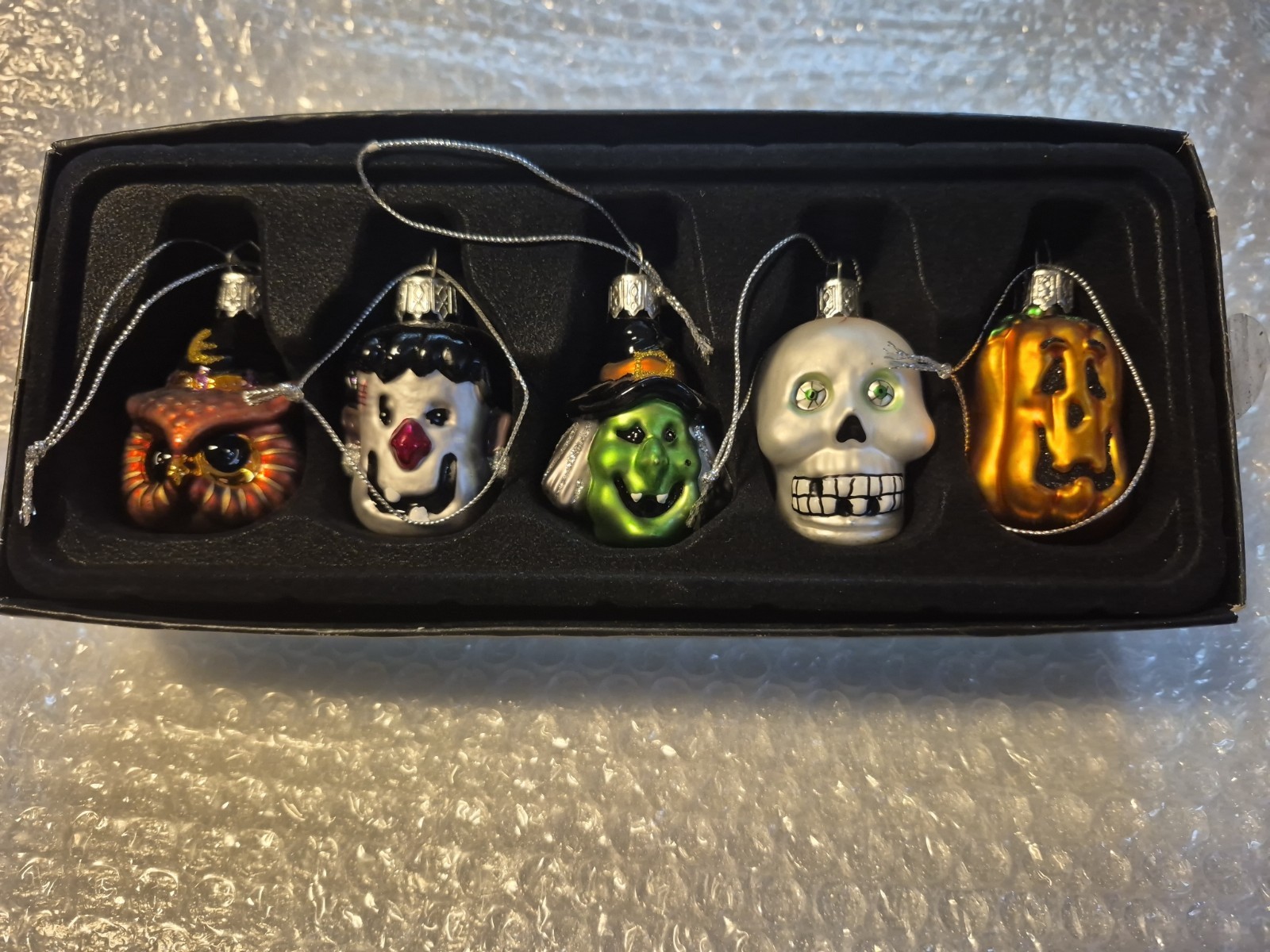 Pier One Glass Halloween Ornaments Box Of 5 Mini 2 1/2 Pier One Glass Halloween Ornaments Box Of 5 Mini 2 1/2