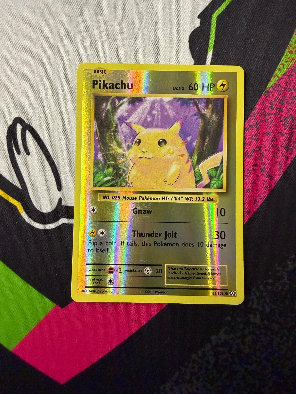 PIKACHU 35/108 EVOLUTIONS Reverse Holo Common Pokemon PIKACHU 35/108 EVOLUTIONS Reverse Holo Common Pokemon