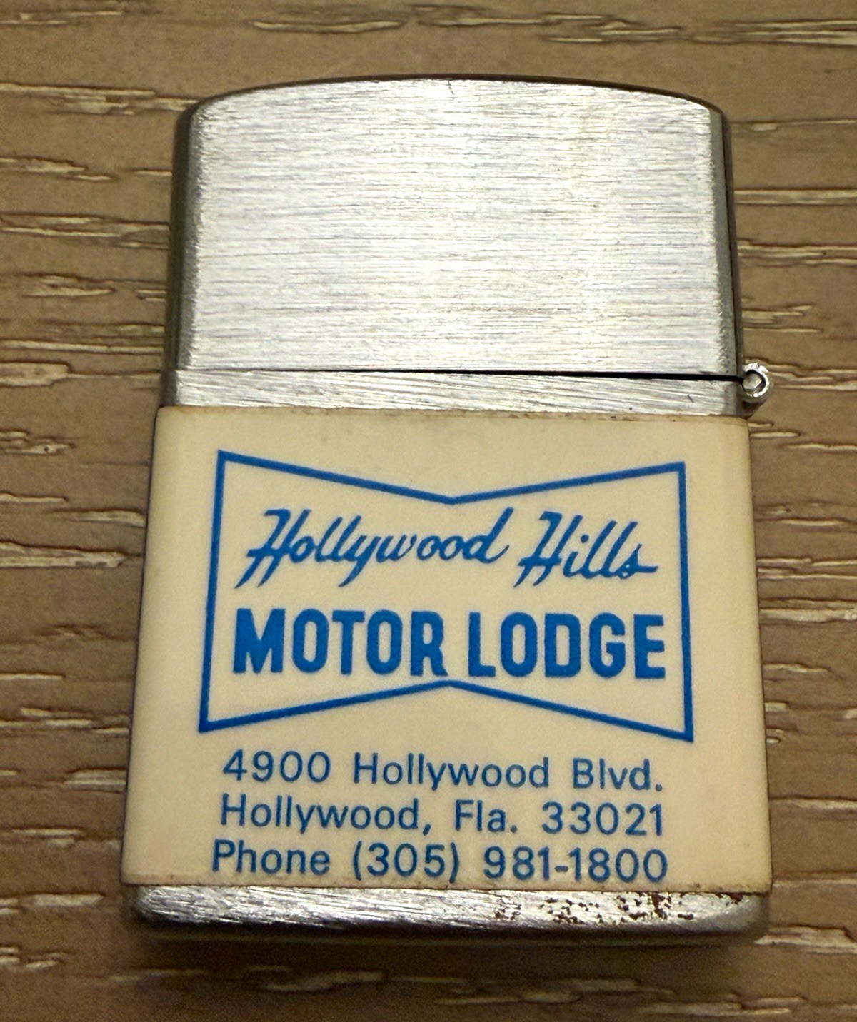 Vintage Hollywood Hills Motor Lodge Advertising Lighter Hollywood Florida