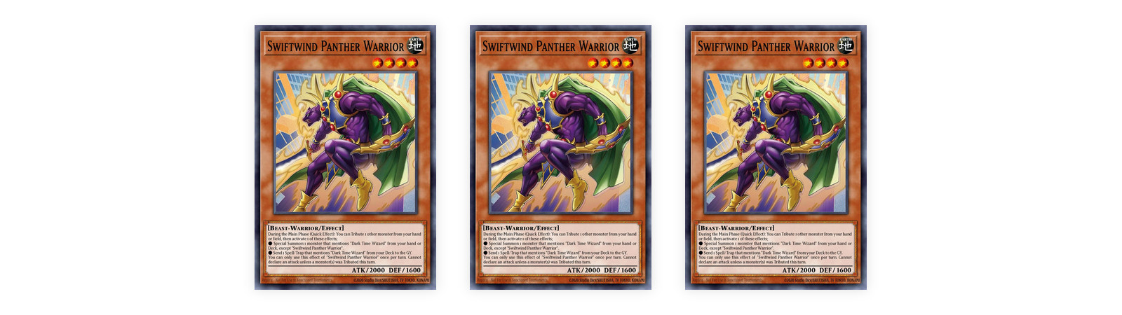 YUGIOH 3x Swiftwind Panther Warrior BETB-EN001 Super Rare presale ships 10/9
