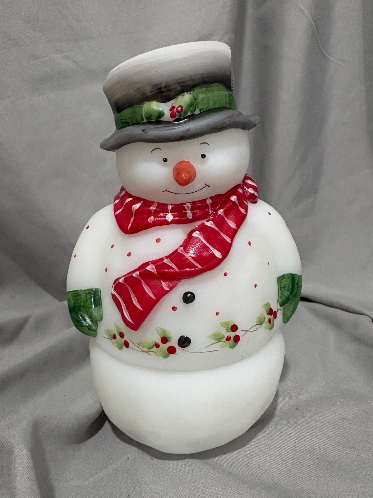 Fenton Frosty Friends Opal Glass Snowman Fairy Light 5940 UE NIB Immaculate Fenton Frosty Friends Opal Glass Snowman Fairy Light 5940 UE NIB Immaculate