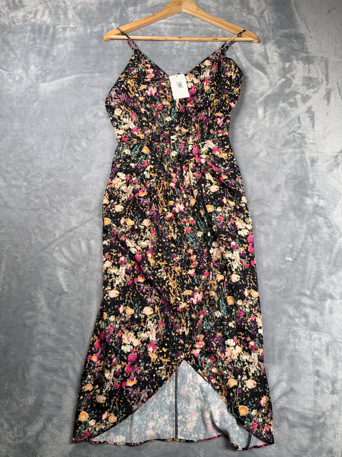 NWT Chelsea28 Faux Wrap Dress Womens XS Floral Sleeveless Sweetheart Neck