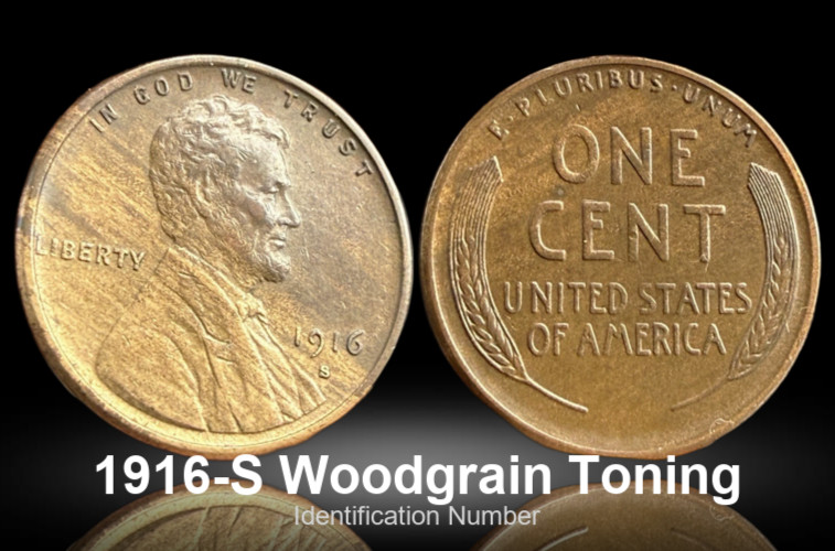 1916-S Lincoln Penny Unc. BU MS Attractive Woodgrain Toning ID33829 1916-S Lincoln Penny Unc. BU MS Attractive Woodgrain Toning ID33829
