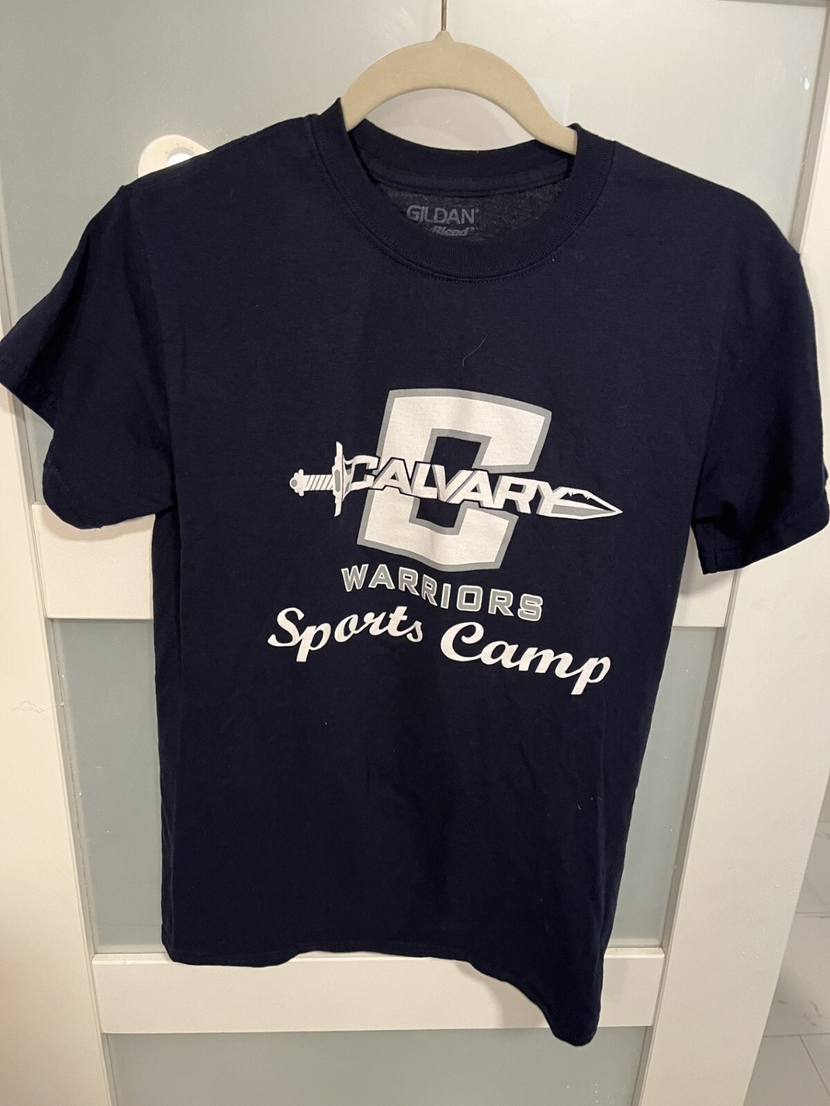 Calvary Christian School Vintage Shirt Used Blue youth-S/P/CH Nice Condition AE Calvary Christian School Vintage Shirt Used Blue youth-S/P/CH Nice Condition AE