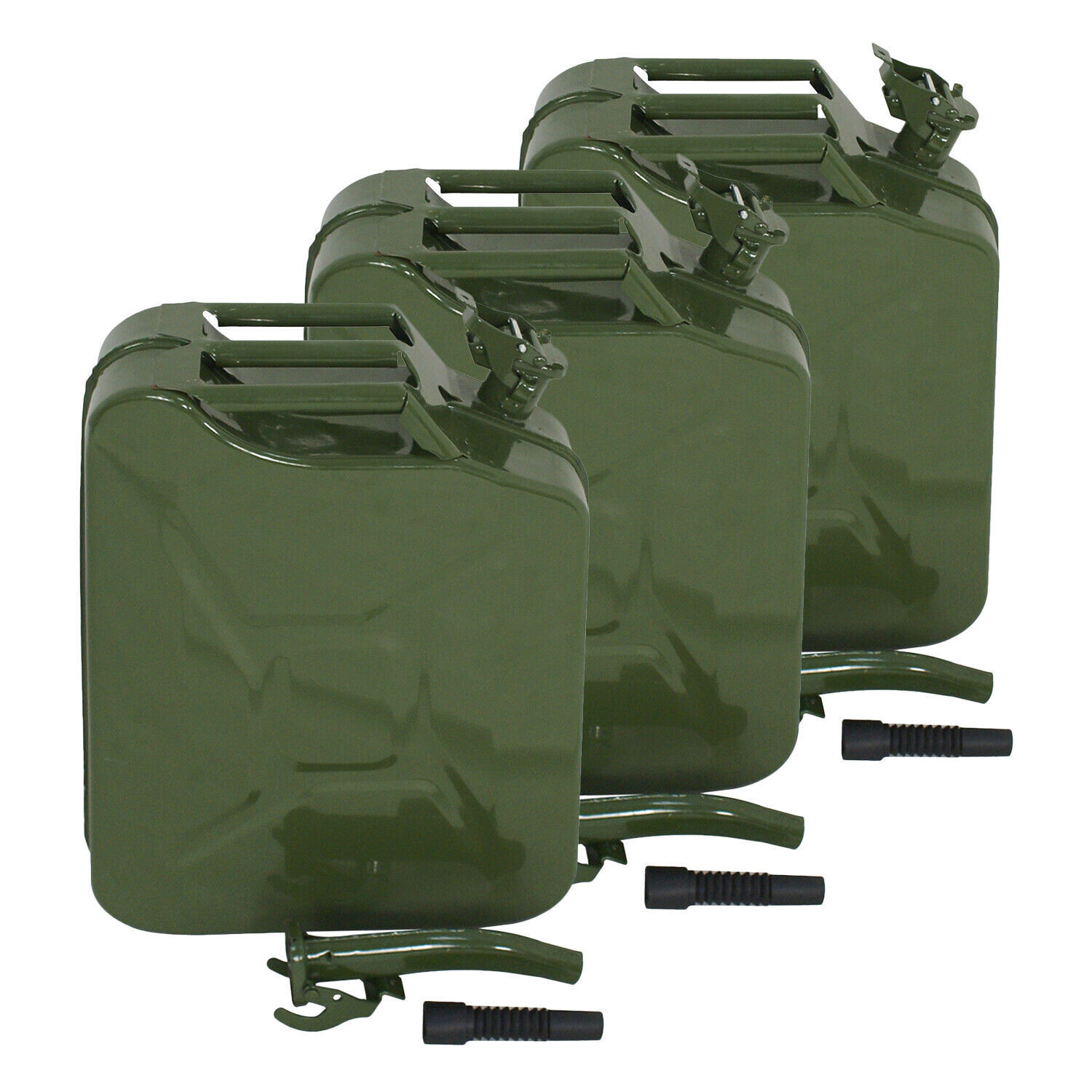 3X Jerry Can Gasoline Oil Army Army Backup Metal Steel  5 Gallon 20L Tank