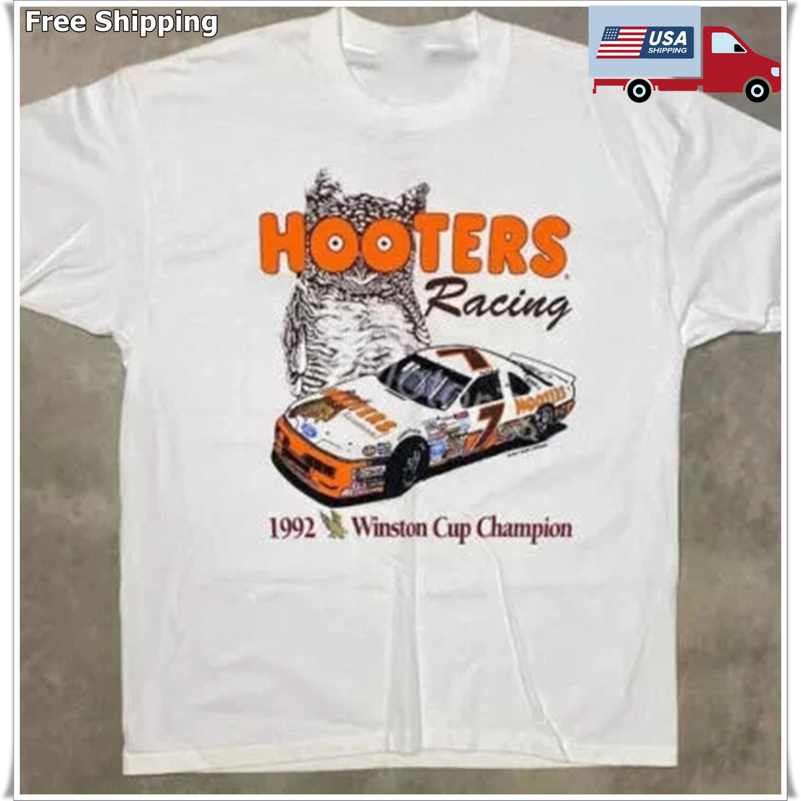 Alan Kulwicki 1992 Vintage NASCAR Racing Champion White Graphic T-Shirt