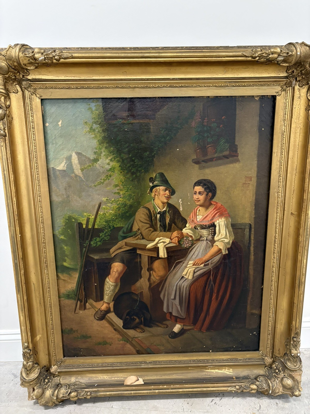 Basile DeLoose 19th Century  Oil Painting On Canvas