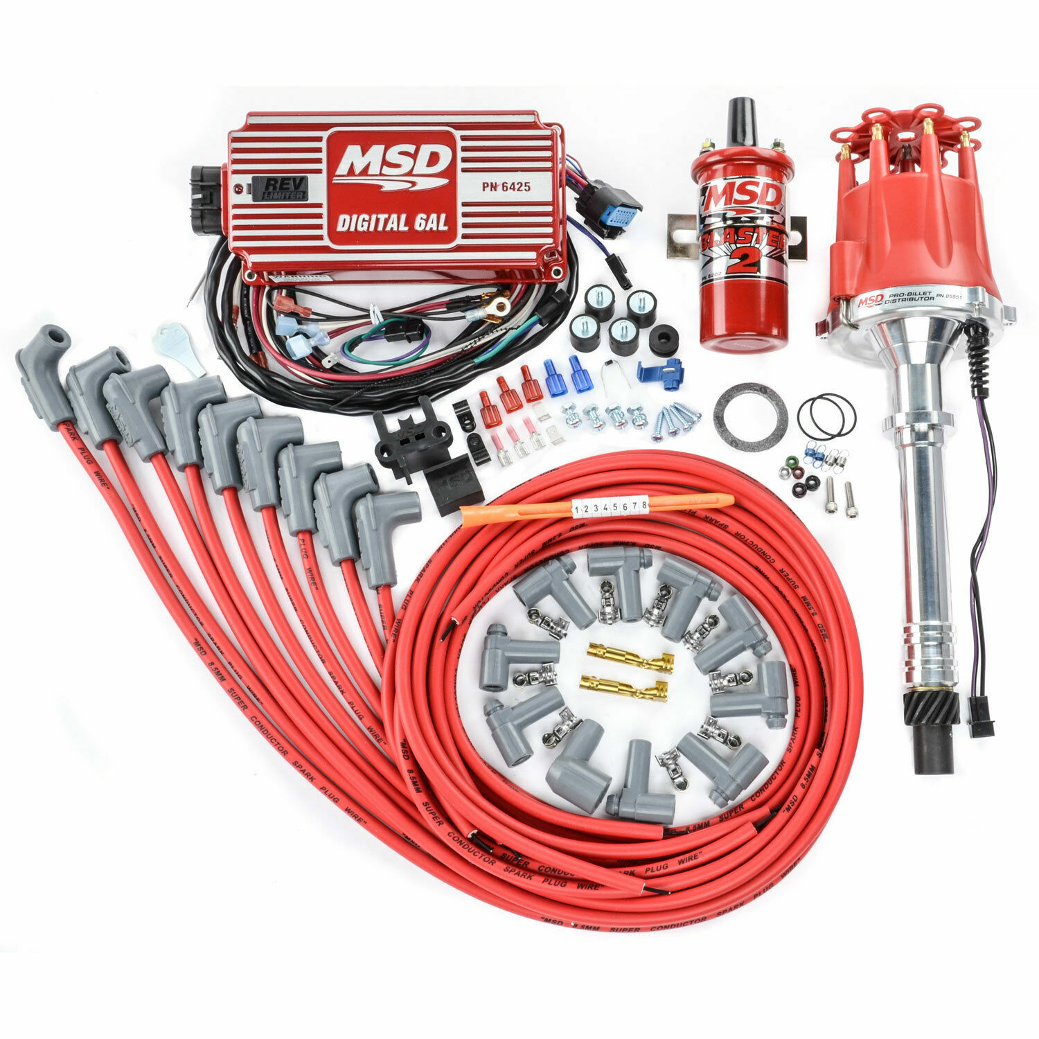 MSD Ignition 85551K Billet Distributor Ignition Kit Fits Small Block Chevy V8\'s 