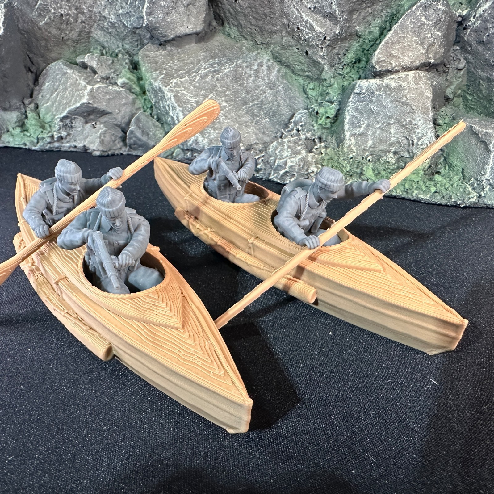 World War 2 British Commando Cockleshell Kayak Set Toy Soldier 1/32 WW2 Figures