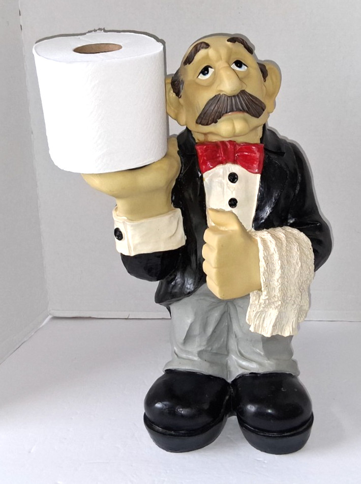 Vintage Butler Toilet Paper Holder 17 Inch Resin Plastic Vintage Butler Toilet Paper Holder 17 Inch Resin Plastic