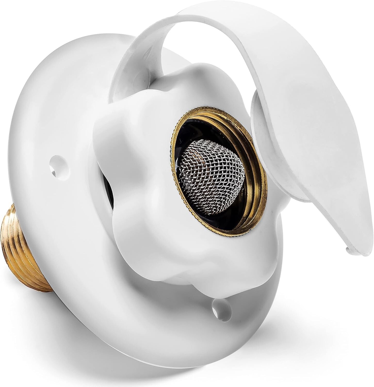 RV City Water Inlet With Check Valve Flange Hose Connector Connection Fill