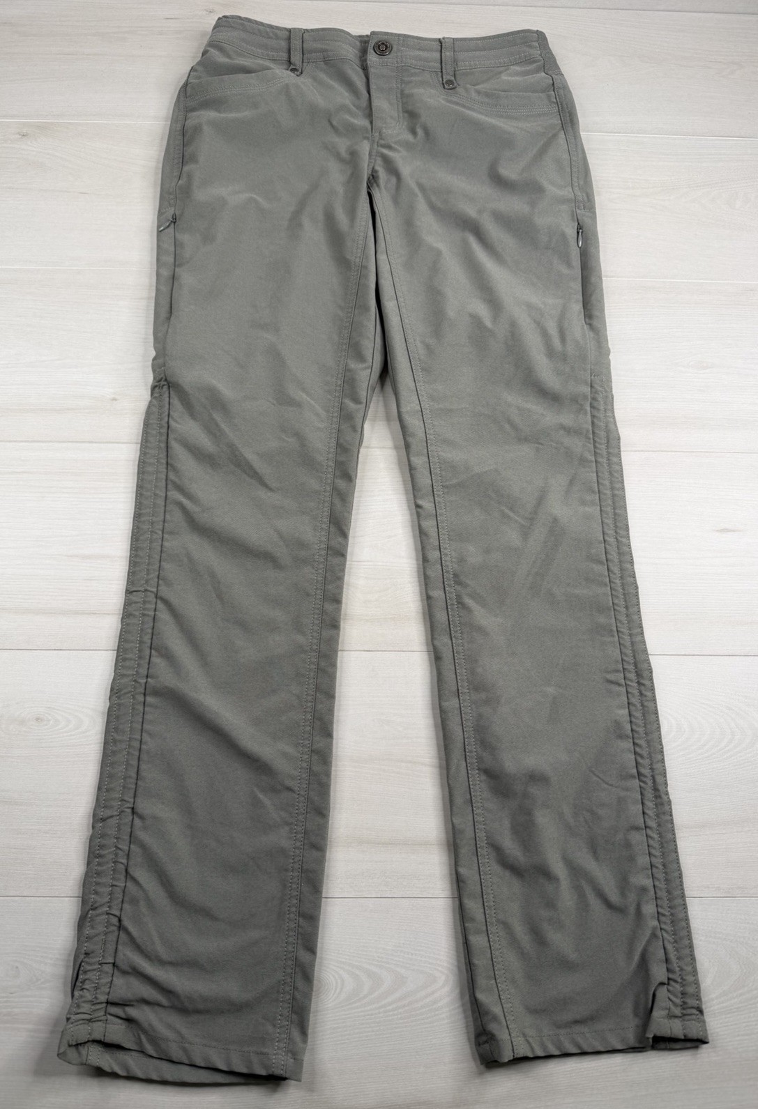 Kuhl Trekr Pants Gray Straight Outdoor Hiking Stretch Drawstring Waist Womens 4 Kuhl Trekr Pants Gray Straight Outdoor Hiking Stretch Drawstring Waist Womens 4
